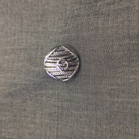 MING WANG Tailored Fit Gray Silver Blazer Jacket Notched Collar Large New $395 - Picture 6 of 10